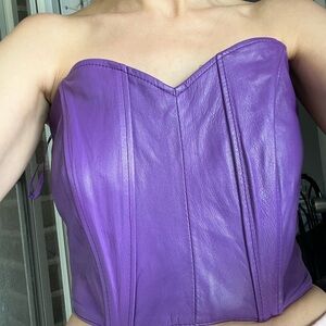 Danier Purple Leather Top